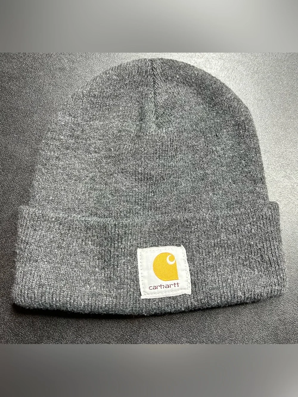 Carhartt Vintage Hat Knit Cuffed Made in USA!  A18-Grey One Size Beanie